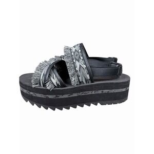 Teva Flatform Ceres Embroidery Fringe Sandals Women's 8‎ Black Aztec Platform